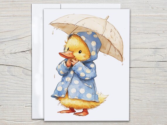 Watercolor Duck Notecard Set, Cute Duck, Thank You Card, Kawaii Stationary, All Occasion Cards, Just Because Card, Everyday, Birthday, EC321