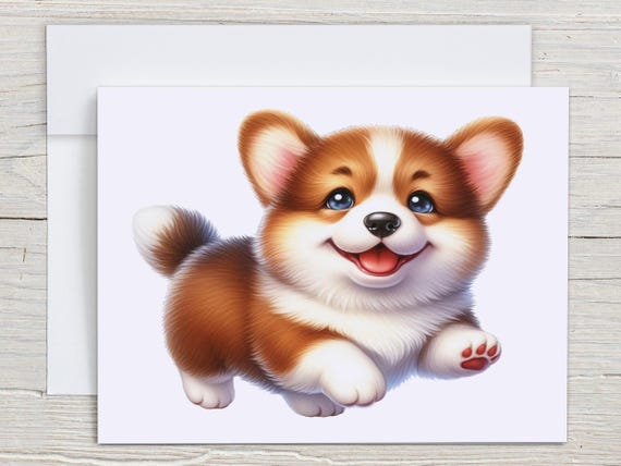 Corgi Notecard Set, Pembroke Welsh Corgi Cards, Cute Stationary Set, Blank Notecards, Correspondence, Miss You, Everyday, Thankyou, EC246