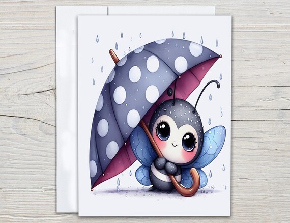 Kawaii Insect Card Set, Everyday Card, Blank Note Cards, Cute Stationary Set, Just Because Card, Snail Mail, Greeting Cards Sets, EC64