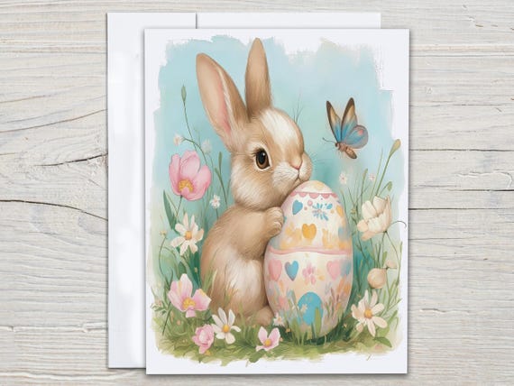 Cute Bunny Notecards Set, All Occasion Cards, Just Because Card, Blank Notecards, Everyday Card, Rabbit Cards, Thank You Cards, EC123