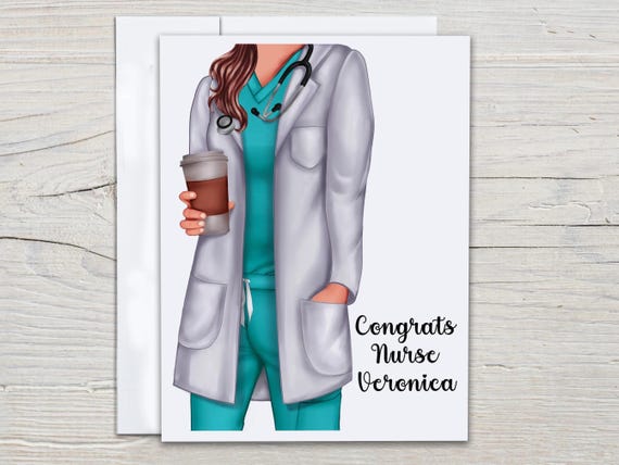 Personalized Nurse Graduation Card, New Nurse Grad Card, Congrats Grad Card, University Graduate Greeting, Daughter Grad, Niece, GR14