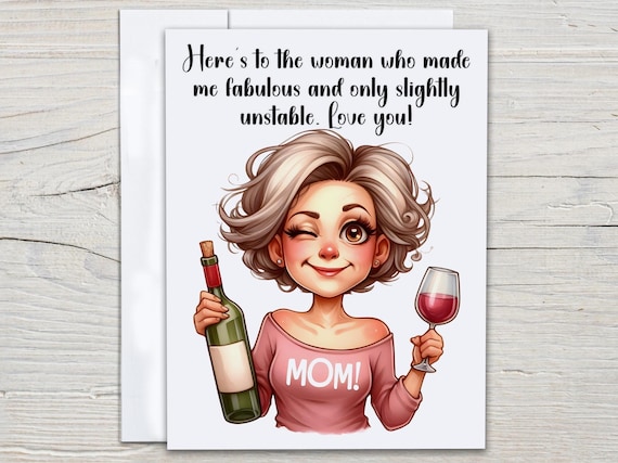 Funny Mother's Day Card, Happy Mother's Day, Snarky Card For Mom, Mother's Day Puns, Cute Design, Mom Appreciation, Card For Mom, MD25