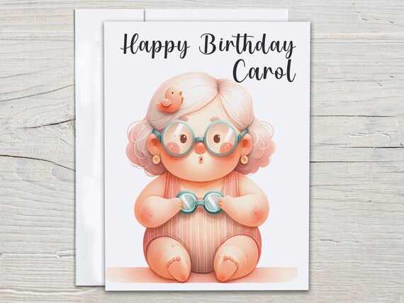 Personalized Beach Birthday Card,Granny Bday Card, Bday Card for Her, Wife Bday, Sister Bday Card, Mom Bday Card, Bestie Birthday Card,BC158