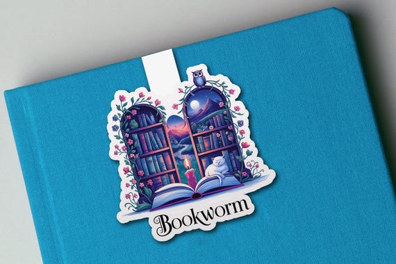 Magnetic Bookmark with Cat Bookshelf, Magnet Bookmark, Unique Page Holder, Cute Book Marker, Bookworm Gifts, Booklover Gift, Cat, MB8
