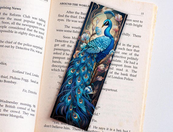 Peacock Feather Bookmark | Bookish Merch for Readers