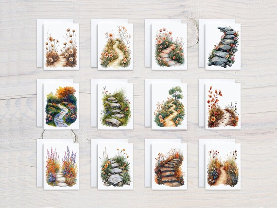 Watercolor Floral Notecard Set, Assorted Cards, All Occasion Cards, Blank Notecards, Card Assortment, Thank You Card, Cute Stationary, CS201