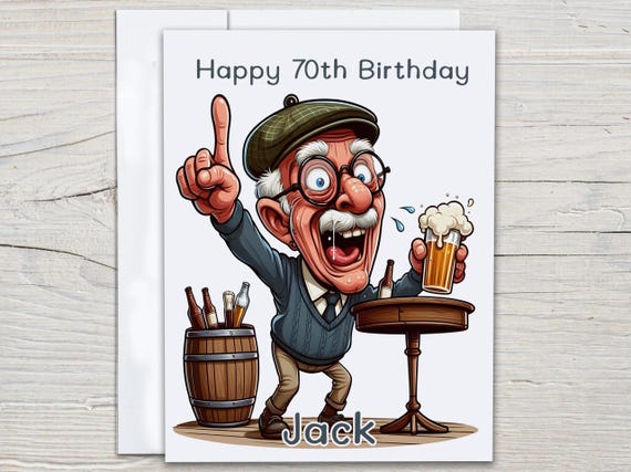 Personalized Birthday Card, Happy Bday Card, 70th Birthday Card, Bday Card For Friend, Happy 70th Birthday, Old Age, Celebrate 70, BC92