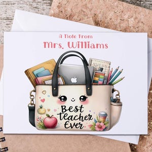 Best Teacher Ever Note Cards, Personalized Teacher Stationary, Teacher Thank Yous, Teacher Notes, Custom Notecards, Teacher Stationary, NC5