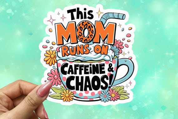 Vinyl Chaos Sticker, Caffeine Addict Decal, Snarky Coffee Cup, Funny Quote Sticker, Anxiety Sticker, Sarcastic Sticker, Funny Mom Quote,VN40