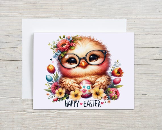 Cute Kawaii Easter Chicken Note Cards, Custom Notecards, Personalized Stationery, Letter Writing Paper, Penpal Gift, Cute Easter Note Cards