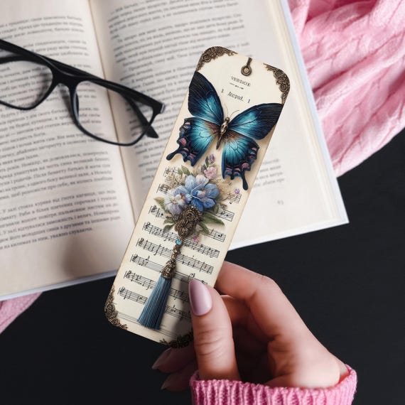 Butterfly Bookmark, Cute Booksmark, Aesthetic Bookmark, Laminated Bookmark, Book Mark, Girly Bookmark, Gift for Booklover, Page Holder, BK17
