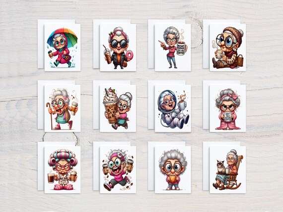 Funny Coffee Card Assortment, Everyday Cards, Variety Pack, All Occasion Cards, Just Because Card, Notecard Set, Funny Bday Card, CS119