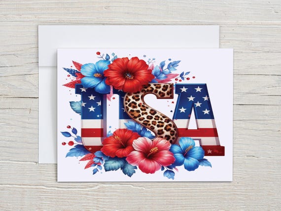 Floral USA Notecard, Artistic Cards, Thank You Card Pack, Everyday Cards, All Occasion Cards, Just Because Card, Greeting Cards Sets, EC398