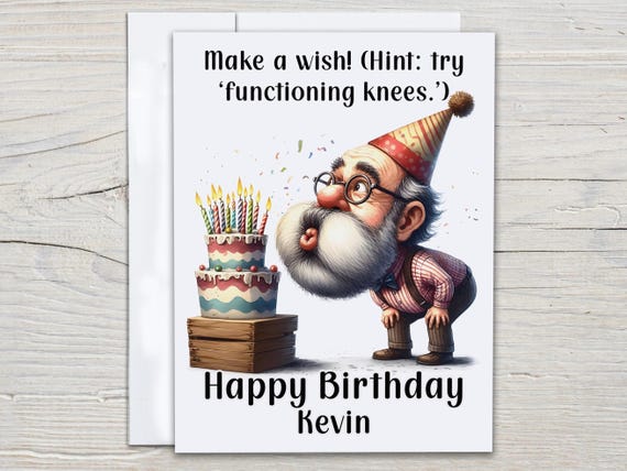 Personalized Funny Birthday Card, Man Blowing Candles Birthday Card, Brother Bday Card, Cake Birthday Card, Bday Card For Him, Silly, BC241