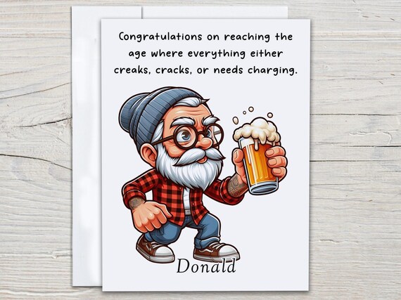 Personalized Funny Birthday Card, Dad Bday Card, Funny Card For Dad, Happy Birthday Dad, Card For Grandad, Card For Him, 80th Birthday, BC67