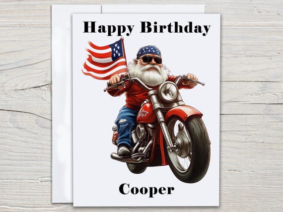 Personalized Biker Grandpa Card, Motorcycle Birthday Card, Dad Bday Card, Happy Birthday, Male Birthday, Gift for Him, Uncle Birthday, BC261