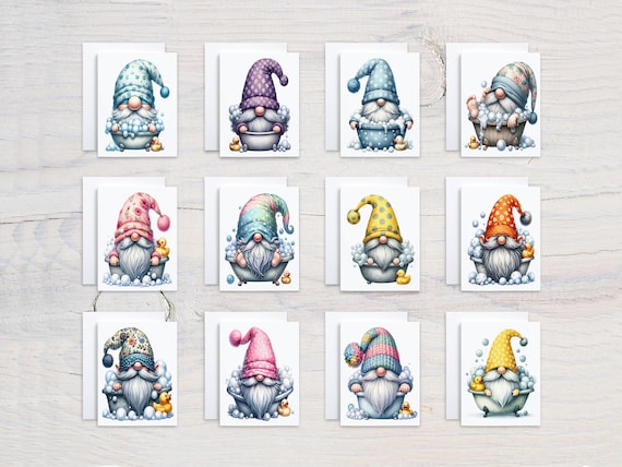Gnome Notecard Set, Assorted Cards, Garden Gnome, All Occasion Cards, Just Because Cards, Blank Notecards, Birthday Card Pack, CS270