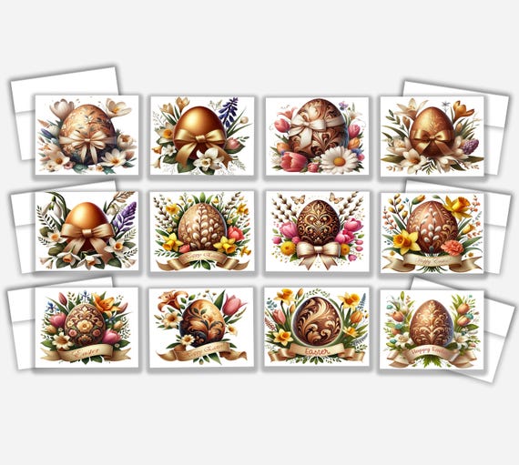 Assorted Card Pack with Cute Eggs, Greeting Card Pack, Birthday Card Pack, Blank Notecards, Mocha Mousse Color, Neutral Aesthetic, CS13