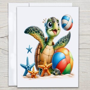 Kawaii Turtle Notecards, Watercolor Turtle, All Occasion Cards, Cute Stationary, Miss You Card, Notecard Set, Turtle Birthday, EC164