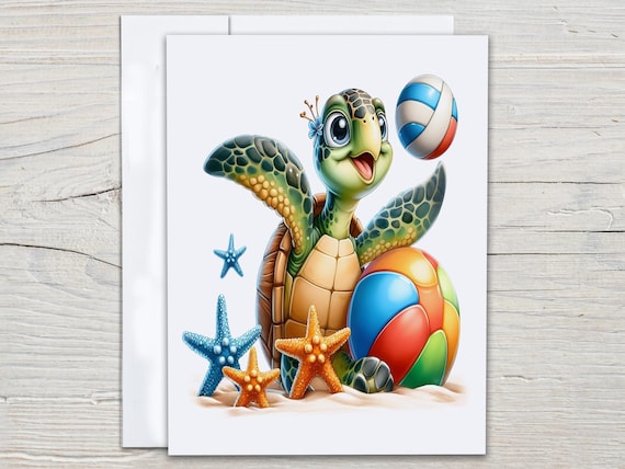 Kawaii Turtle Notecards, Watercolor Turtle, All Occasion Cards, Cute Stationary, Miss You Card, Notecard Set, Turtle Birthday, EC164