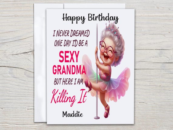 Personalized Granny Birthday Card, Funny Bday Card, Grandma Bday, Bday Card for Her, Cute Bday Card, Sassy Birthday Card, Bestie, BC245