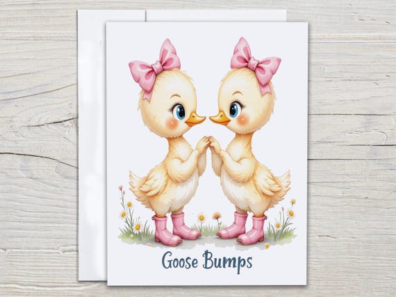 Goose Bumps Notecard Set, Cute Geese Notecards, Everyday Cards, Miss You Card, Just Because Card, Thank You, All Occasion, Birthday, CS179