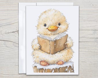 Watercolor Duck Notecard Set, Cute Ducks, Kawaii Stationary, Everyday Card, All Occasion Cards, Just Because Card, Get Well Card, EC319