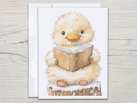 Watercolor Duck Notecard Set, Cute Ducks, Kawaii Stationary, Everyday Card, All Occasion Cards, Just Because Card, Get Well Card, EC319