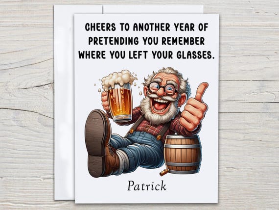 Personalized Funny Birthday Card for Dad, Grandpa, Snarky Card, Rude Birthday Card, Over the Hill, 70th Birthday, Dad Bday Card, BC66