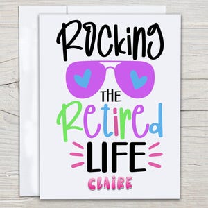 Personalized Retirement Card, Rocking The Retired Life, Funny Retirement, Retirement Humor, Happy Retirement Wishes, Coworker Leaving, RT2