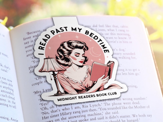 I Read Past My Bedtime Magnetic Bookmark, Book Club Gift, Page Holder, Booktrovert Gift, Midnight Readers Club, Cute Bookmarks, MB13