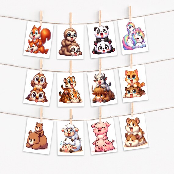 Assorted Card Set, Cute Animal Greetings, Holiday Card Set, Blank Notecard Set, Card Assortment, Just Because Card, Everyday Card, CS59