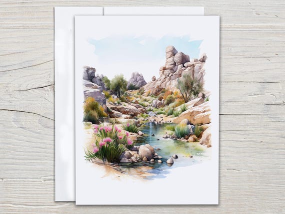 Watercolor River Notecards, All Occasion Cards, Miss You Card, Writing Stationary, Blank Notecard Set, Thank You, Everyday Card, Bday, EC273