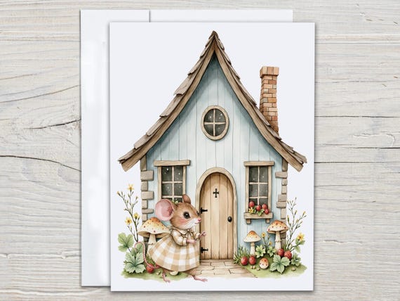 Cute Watercolor Mouse Notecards, Notecard Set, Cute Stationary Set, Thank You Card, Just Because Card, Snail Mail, Everyday, EC223