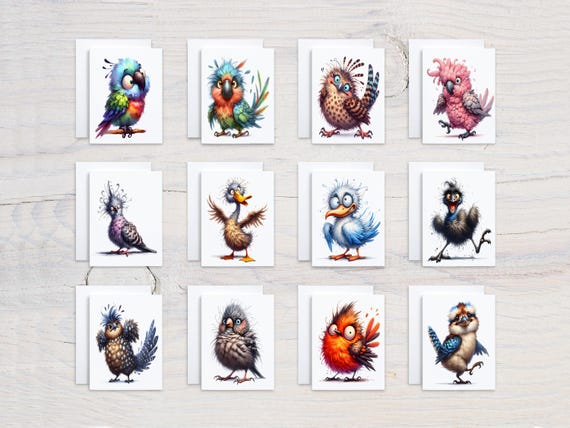 Assorted Greeting Cards with Australian Birds, Variety Pack, All Occasion, Everyday Cards, Birthday Pack, Card Assortment, Thank You, CS164