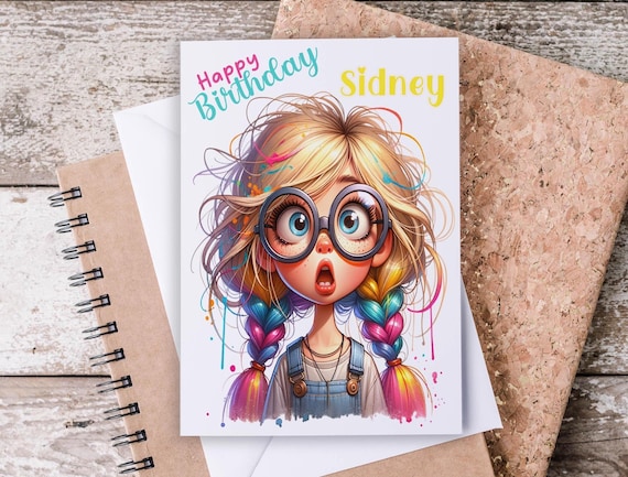 Cute Personalized Bday Card, Funny Greeting Card, Happy Birthday Card, Granddaughter Card, Teenager Card, Niece Bday Card, BC47
