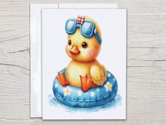 Kawaii Duck Notecard Set, Everyday Cards, Cute Stationary Set, All Occasion Cards, Thank You Card, Just Because Card, Blank Notecards, EC194