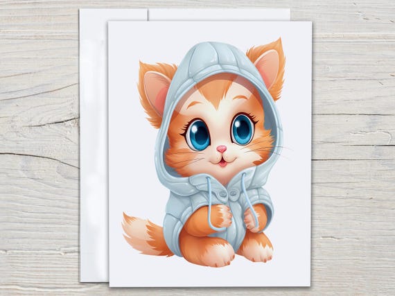 Cute Cat Notecards Set, Cat Stationary, Bulk Blank Notecards, Funny Cat Cards, Card Assortment, Birthday Pack, Just Because Card, EC173