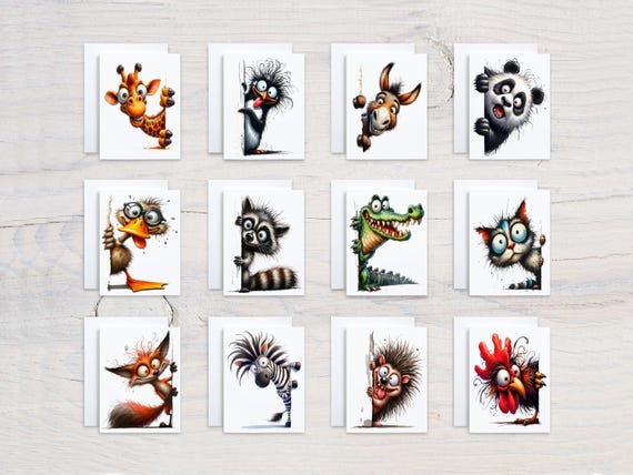Cute Animal Notecard Set, Assorted Cards, Wildlife Card, Everyday Card Collection, Birthday Card Pack, Variety Pack, Just Because Card,CS316