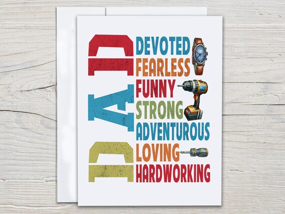 Cute Dad Card, Father's Day Card, Daddy Card, Card for Daddy, 1st Father's Day, Greetings Card, Happy Birthday Dad, Dad Greeting Card, FD2