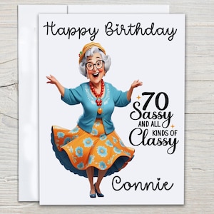 Personalized 70th Birthday Card, Funny 70th Birthday, Seventy Years, Getting Older, Funny Bday Card, Hilarious 70th Bday, Mom, Granny, BC162