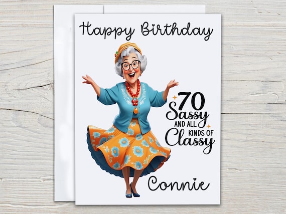 Personalized 70th Birthday Card, Funny 70th Birthday, Seventy Years, Getting Older, Funny Bday Card, Hilarious 70th Bday, Mom, Granny, BC162