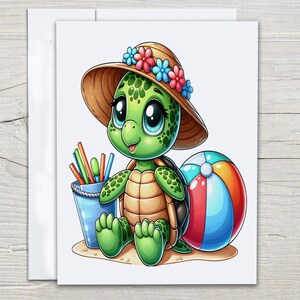 Turtle Notecard Set, All Occasion Cards, Beach Scene, Blank Notecards, Ocean Cards, Thank You Card, Turtle Lovers, Everyday Cards, EC286