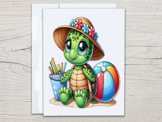 Turtle Notecard Set, All Occasion Cards, Beach Scene, Blank Notecards, Ocean Cards, Thank You Card, Turtle Lovers, Everyday Cards, EC286