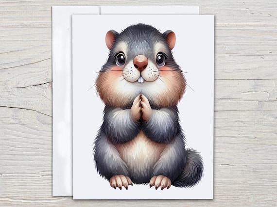 Kawaii Squirrel Notecard Set, All Occasion Cards, Cute Stationary, Miss You Card, Blank Notecard, Everyday Card, Just Because Card, EC112
