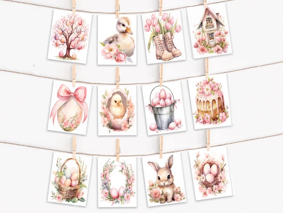 Assorted Cute Easter Cards Variety Pack, Everyday Cards, Notecard Set, Happy Easter Card, Blank Cards Set, Greeting Cards, CS47