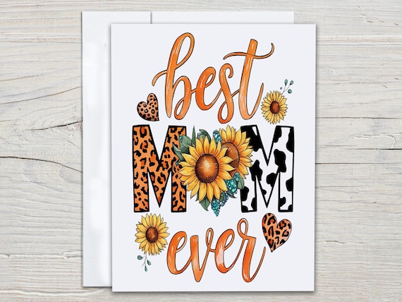 Card for Mother's Day, Best Mom Ever, Happy Mothers Day, I Love You Mom, New Mom Card, 1st Mothers Day Card, Mothersdaycard, Grandma, MD33