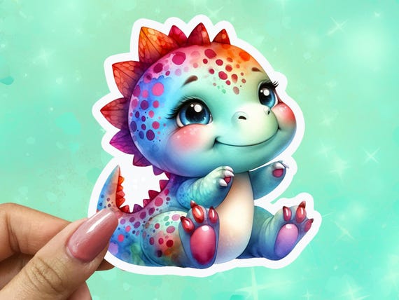 Matte Cute Dino Sticker,  Vinyl, Dino Stickers, Dinosaur Sticker, Laptop Sticker, Hydro Flask Stickers, VN80