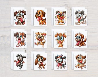 Funny Dog Card Assortment, Variety Pack, Everyday Card Set, Assorted Cards, All Occasion Cards, Notecard Set, Blank Notecards, CS117