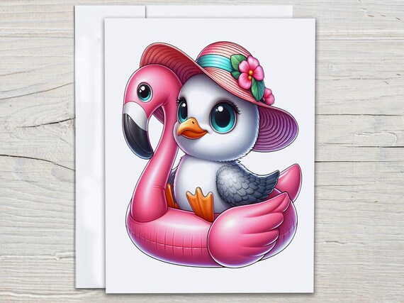 Cute Seagull Greeting Cards Set, Thank You Cards, Kawaii Stationary, Notecard Set, Custom Stationary, Get Well Card, Just Because Card, EC76